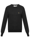 ORB Logo Cashmere Cotton Knit Top Black - VIVIENNE WESTWOOD - BALAAN 1