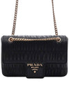 Goffre Leather Chain Shoulder Bag Black - PRADA - BALAAN 3