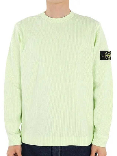 Men's Wappen Patch Knit Top Light Green - STONE ISLAND - BALAAN 2