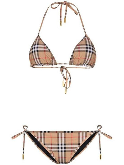 Women's Vintage Check Triangle Bikini Archives Beige - BURBERRY - BALAAN 2