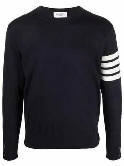 4 Bar Armband Classic Merino Wool Knit Top Navy - THOM BROWNE - BALAAN 2