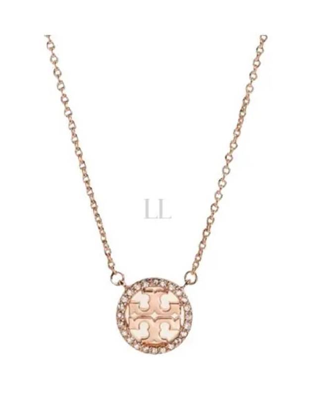 Miller Pave Logo Delicate Necklace Rose - TORY BURCH - BALAAN 2