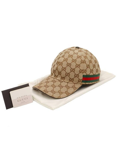 Beige Original GG Canvas WEB Detail Baseball Cap S 200035 - GUCCI - BALAAN 2