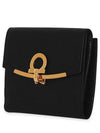 Gancini Leather Half Wallet Black - SALVATORE FERRAGAMO - BALAAN 5