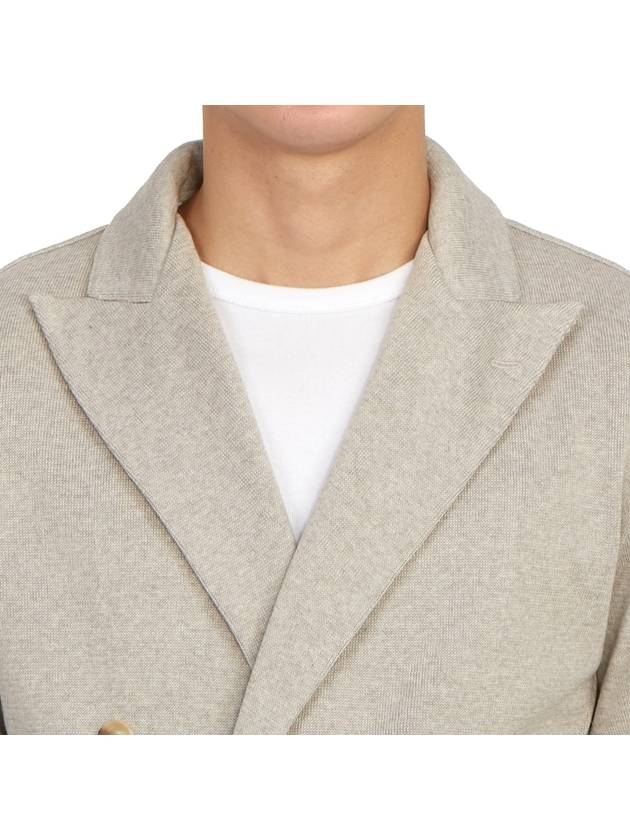 Men's Double Breasted Cardigan Beige - RVR LARDINI - BALAAN 7