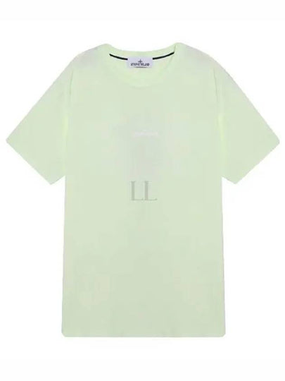 Garment Dyed Institutional One Print Cotton Jersey Short Sleeve T-Shirt Light Green - STONE ISLAND - BALAAN 2