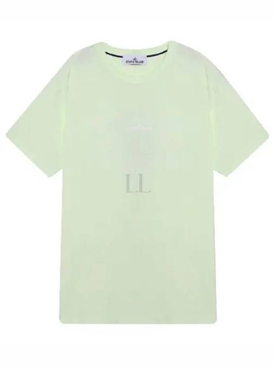 Garment Dyed Institutional One Print Cotton Jersey Short Sleeve T-Shirt Light Green - STONE ISLAND - BALAAN 2