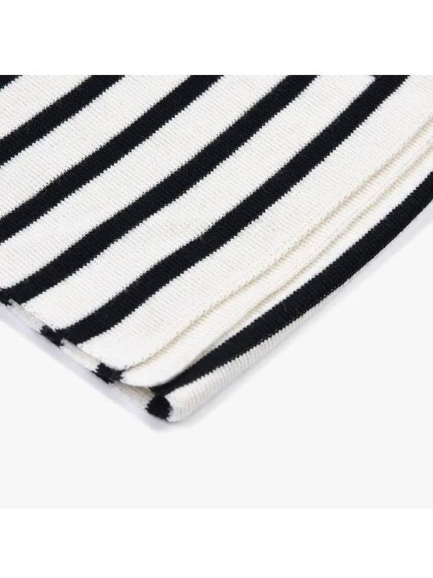 KH Duguay Stripe Muffler White Black - SAINT JAMES - BALAAN 4