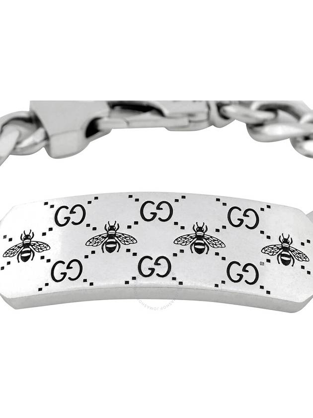 GG Bee Engraved Sterling Silver Bracelet Silver - GUCCI - BALAAN 4