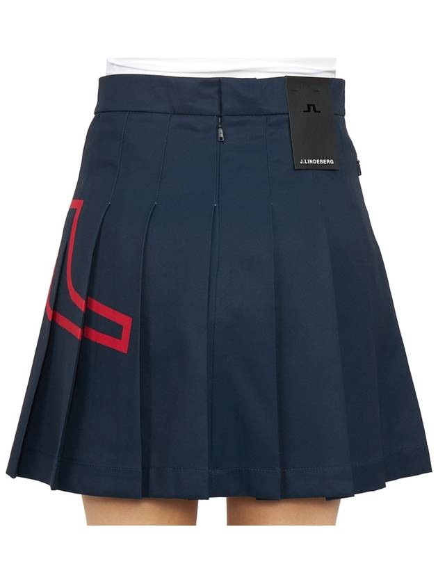 Women's Naomi NAOMI Pleated Skirt Navy - J.LINDEBERG - BALAAN 8