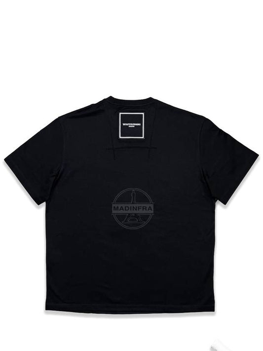 Cotton Square Label T-Shirt Black - WOOYOUNGMI - BALAAN 2