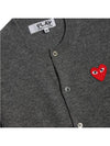 Red Waffen V neck Cardigan Gray AX N007 051 3 - COMME DES GARCONS - BALAAN 4