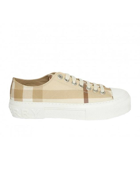 Women's Jack JACK Logo Check Low Top Sneakers Beige - BURBERRY - BALAAN.