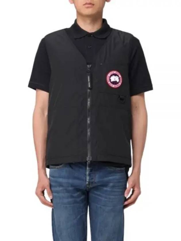 Logo Patch Zip-Up Vest Black - CANADA GOOSE - BALAAN 2