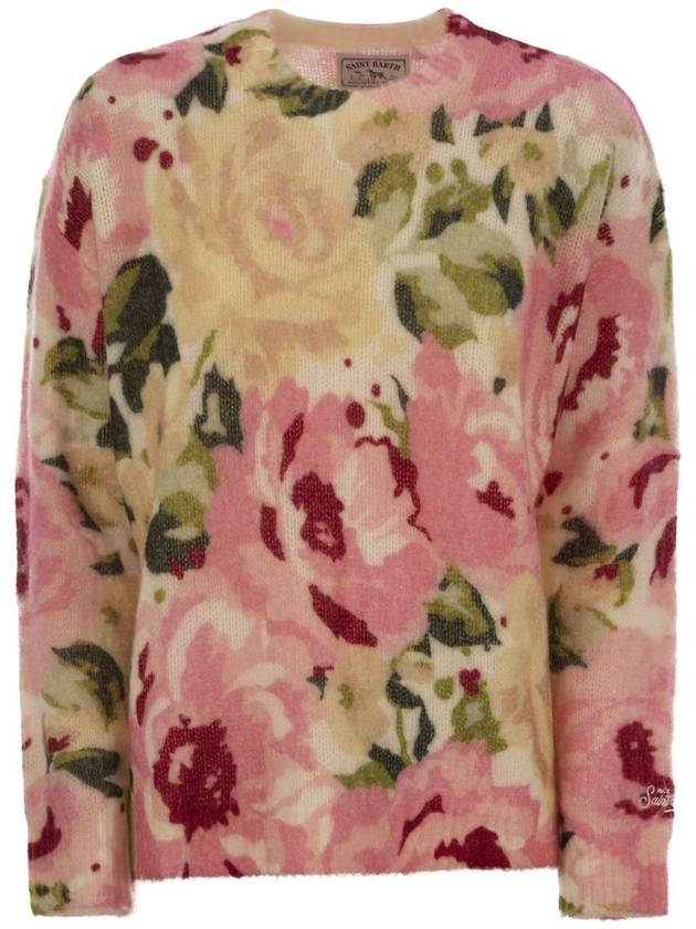 LOUISE - Cashmere blend jumper with peony print - MC 2 SAINT BARTH - BALAAN 1