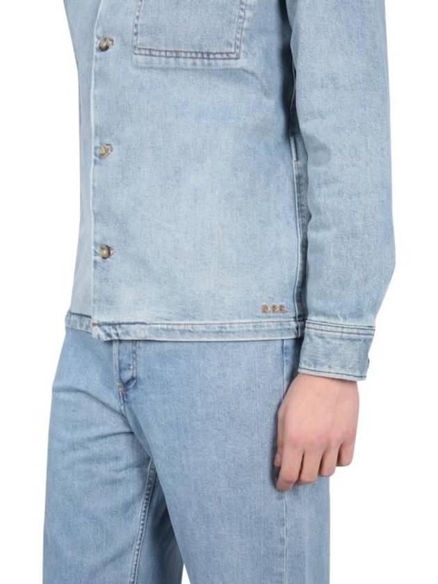 Pierre Oversized Shirt Bleach Denim Jacket Blue - A.P.C. - BALAAN 5