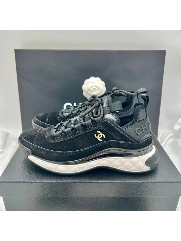 Mixed fiber women s sneakers black gold G45331 - CHANEL - BALAAN 3