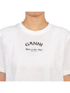 Logo Round Neck Relaxed Short Sleeve T-shirt Bright White - GANNI - BALAAN 6