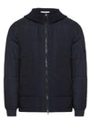 Wappen Patch Quilted Cupro Cotton Zip Up Hoodie Navy - STONE ISLAND - BALAAN 3