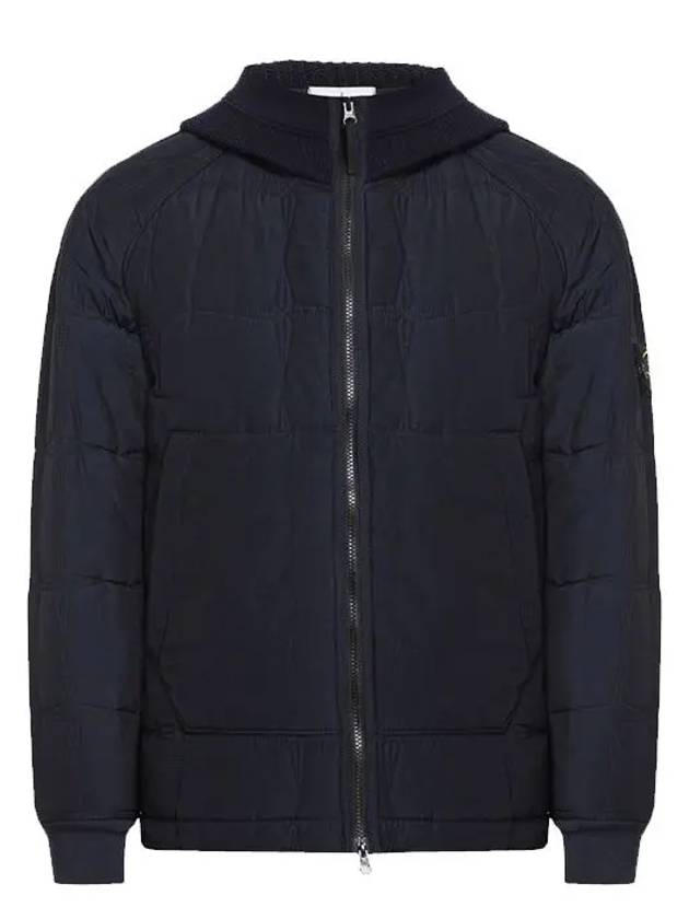 Wappen Patch Quilted Cupro Cotton Zip Up Hoodie Navy - STONE ISLAND - BALAAN 3