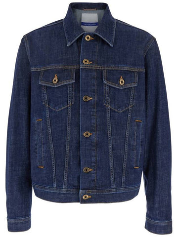 Blue Jacket With Classic Collar In Denim Stretch Woman - JACOB COHEN - BALAAN 1