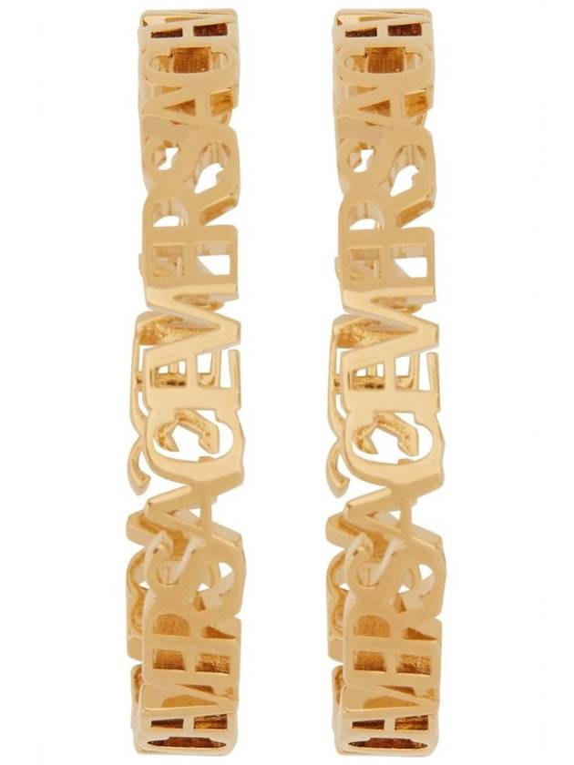 lettering logo earrings gold - VERSACE - BALAAN 4