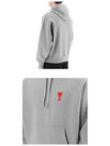 Small Heart Logo Hoodie Grey - AMI - BALAAN 6