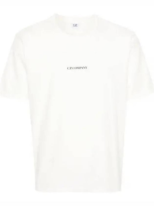 24/1 Jersey Garment Dyed Logo Short Sleeve T-Shirt White - CP COMPANY - BALAAN 2