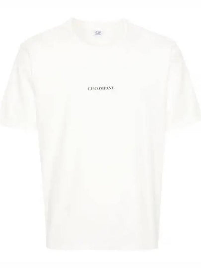 24/1 Jersey Garment Dyed Logo Short Sleeve T-Shirt White - CP COMPANY - BALAAN 2