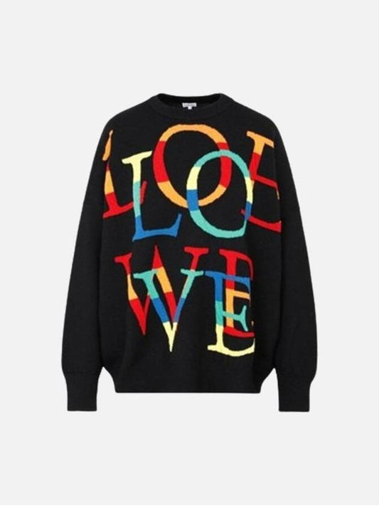 Rainbow Love Logo Knit Top Black - LOEWE - BALAAN 2