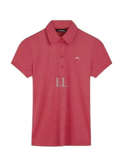 Alaya Jacquard Short Sleeve Polo Shirt Azalea - J.LINDEBERG - BALAAN 2