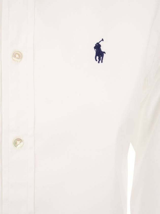 Embroidered Pony Logo Cotton Long Sleeve Shirt White - POLO RALPH LAUREN - BALAAN 5