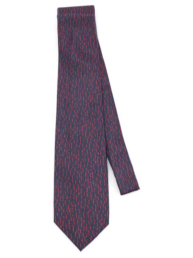 100 silk navy red patterned tie - VALENTINO - BALAAN 3