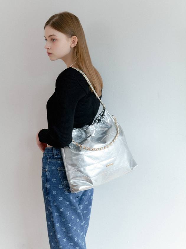 draw chain shoulder bag silver - ANOETIC - BALAAN 4