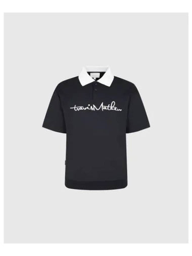 TRAVISMATHEW Men s Short Sleeve Collar T Shirt Navy - TRAVIS SCOTT - BALAAN 1