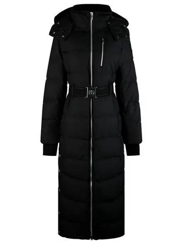 Cloud Belted Hooded Long Padded Black - MOOSE KNUCKLES - BALAAN 2