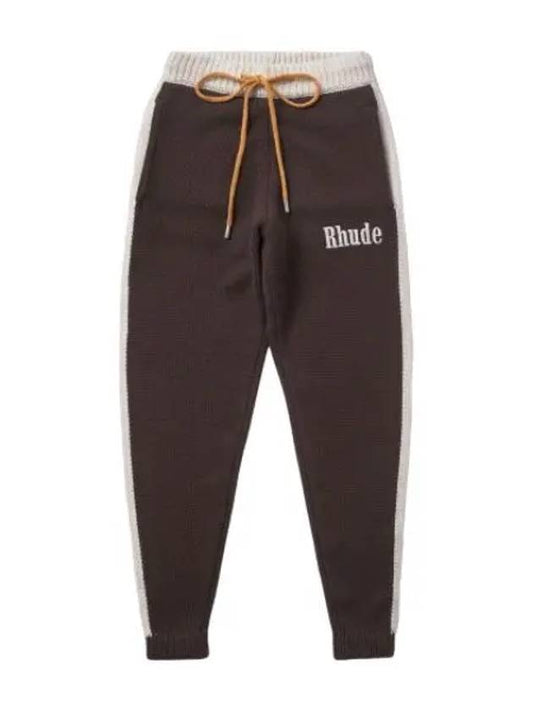 Knit track pants brown white - RHUDE - BALAAN 1