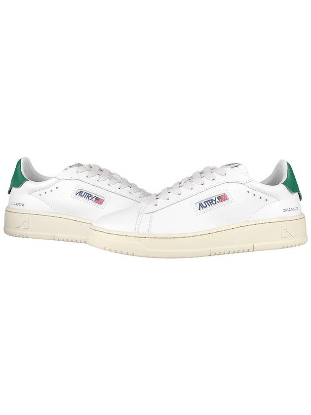 Dallas Green Tab Leather Low Top Sneakers White - AUTRY - BALAAN 2