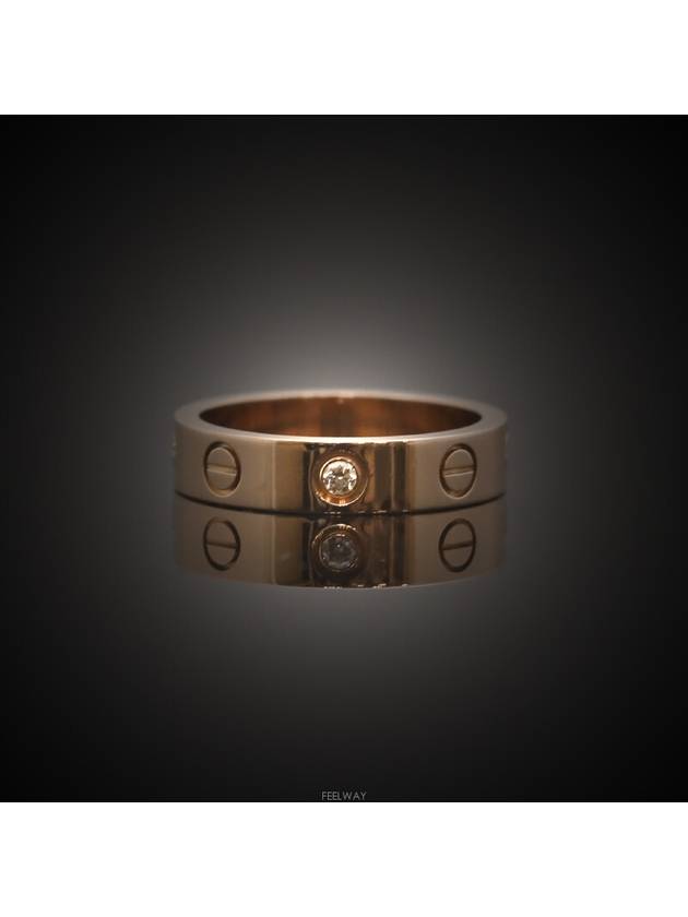 Daejeon Used Luxury Goods Love Band Mini Ring 18K Rose Gold Diamond 1P No 48 3 5mm - CARTIER - BALAAN 4