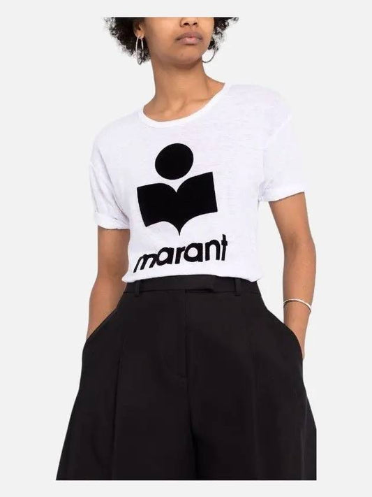 Women's Coldy Linen Short Sleeve TShirt TS0004FA A1N09E 20WH - ISABEL MARANT - BALAAN 1