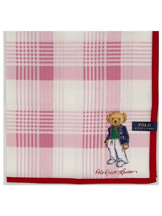 Polo printing bear check pattern handkerchief pink polo 3 - RALPH LAUREN - BALAAN 2
