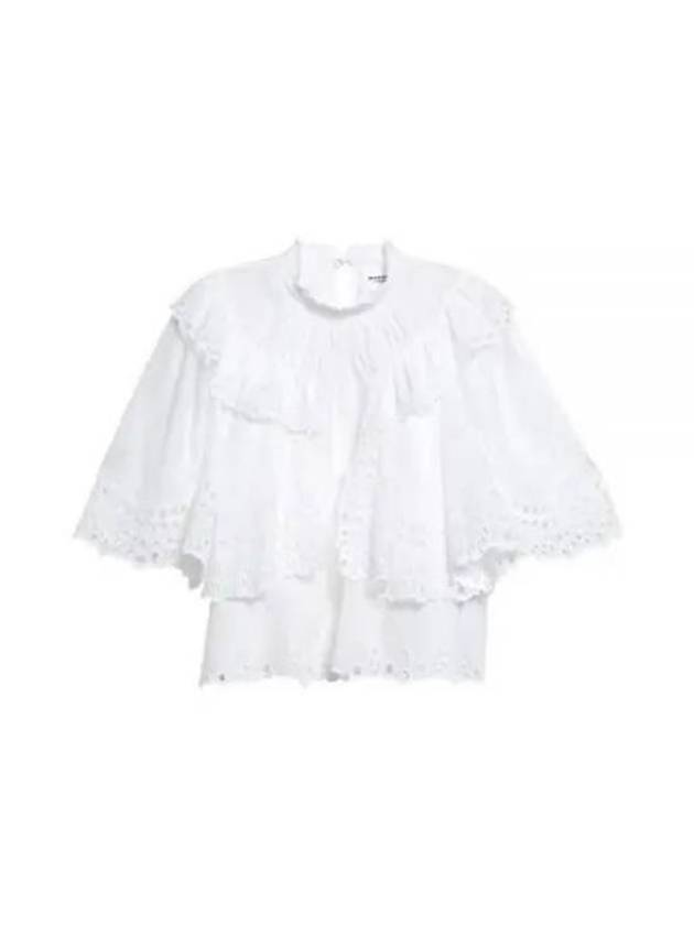 Katia Ruffled Broderie Anglaise Cotton Blouse White - ISABEL MARANT - BALAAN 2