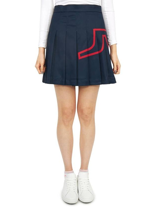 Women's Naomi NAOMI Pleated Skirt Navy - J.LINDEBERG - BALAAN 2