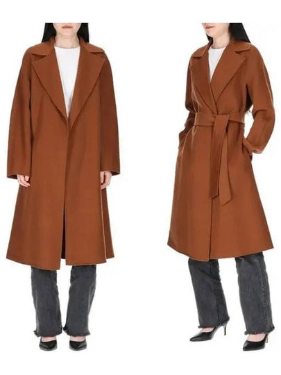 Women's Cles Belted Wool Single Coat Brown - MAX MARA - BALAAN 2