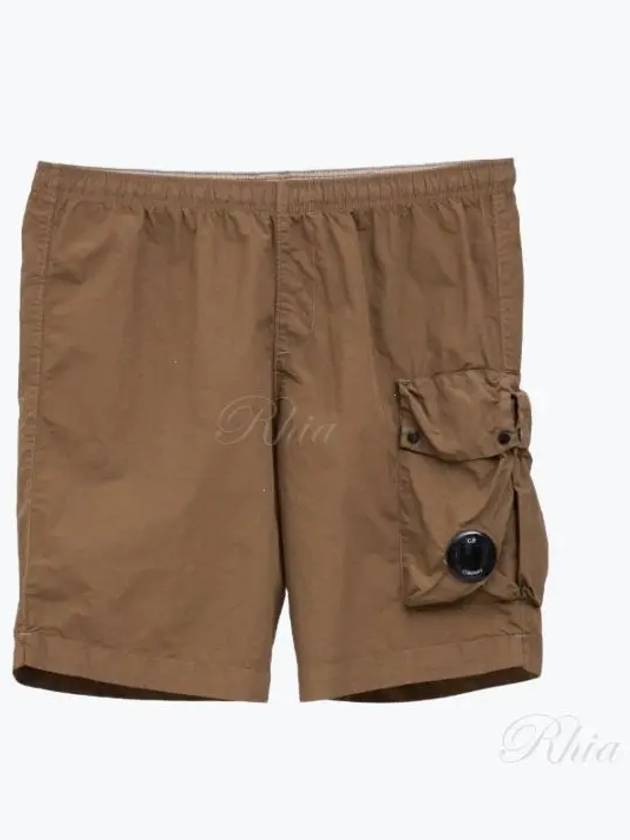 Lens Wappen Nylon Swim Shorts Brown - CP COMPANY - BALAAN 2