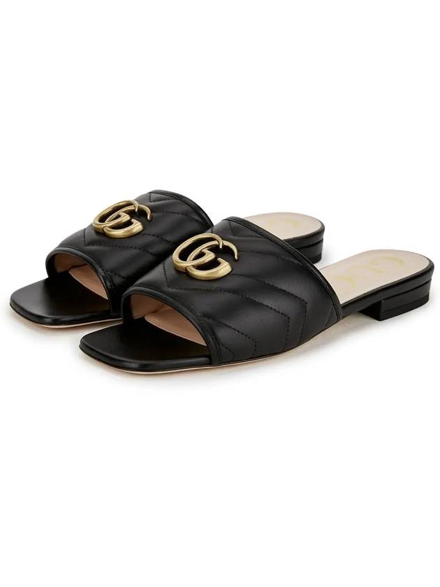 Double G Matelasse Slippers Black - GUCCI - BALAAN 4