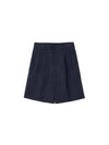 High Waist Bermuda Shorts Navy - RS9SEOUL - BALAAN 1