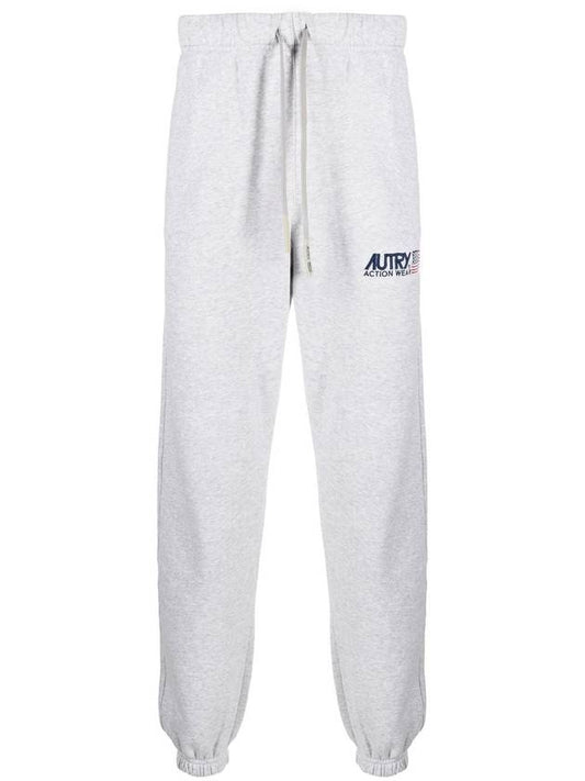 Men's Iconic Logo Cotton Jogger Track Pants Grey - AUTRY - BALAAN 1