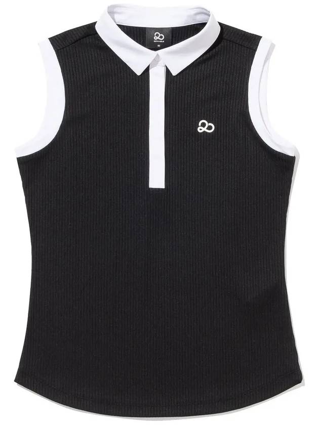 Ribbed hidden snap basic sleeveless BLACK - 20THHOLE - BALAAN 1