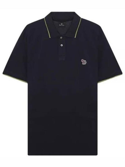 Zebra Patch Regular Fit Short Sleeve Polo Shirt Navy - PAUL SMITH - BALAAN 2